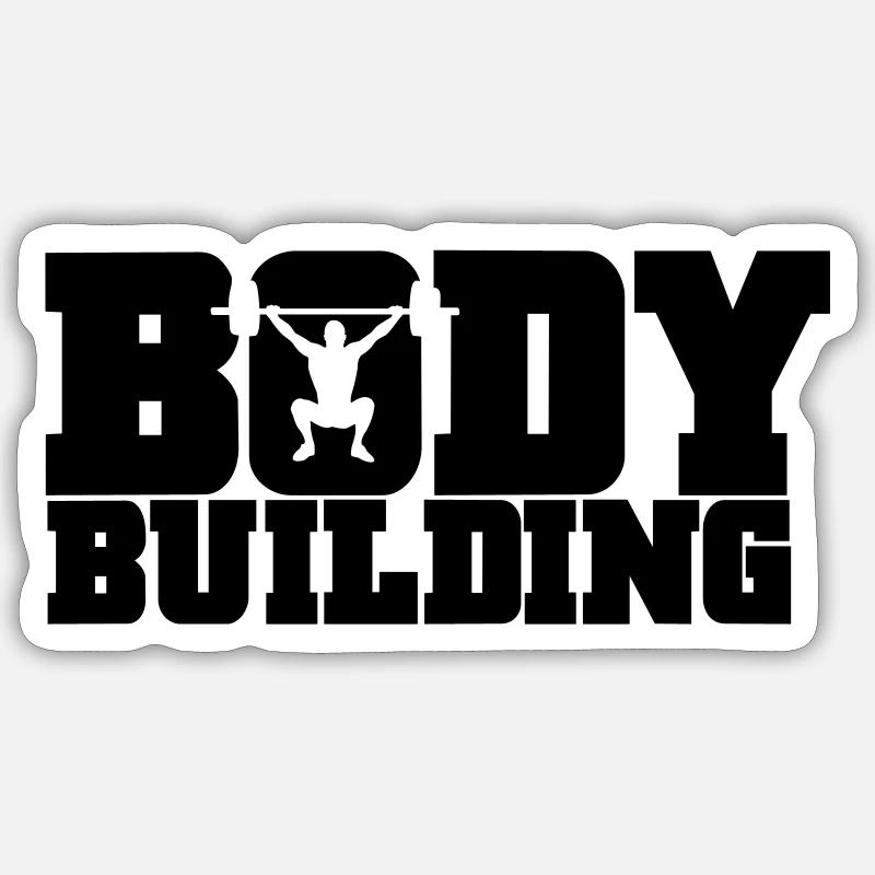 musculation - Sticker taille S (10 x 10 cm) - blanc mat