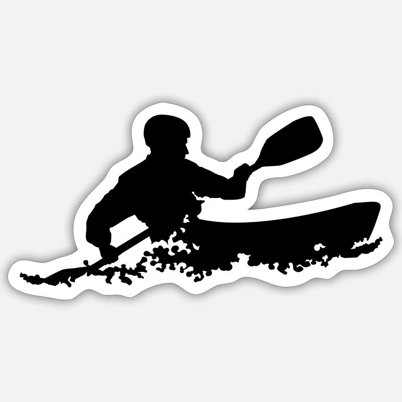 Kayak - Sticker taille S (10 x 10 cm) - blanc mat