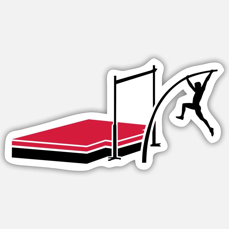 Stabhochsprung - Sticker Größe S (10 x 10 cm) - Mattweiß