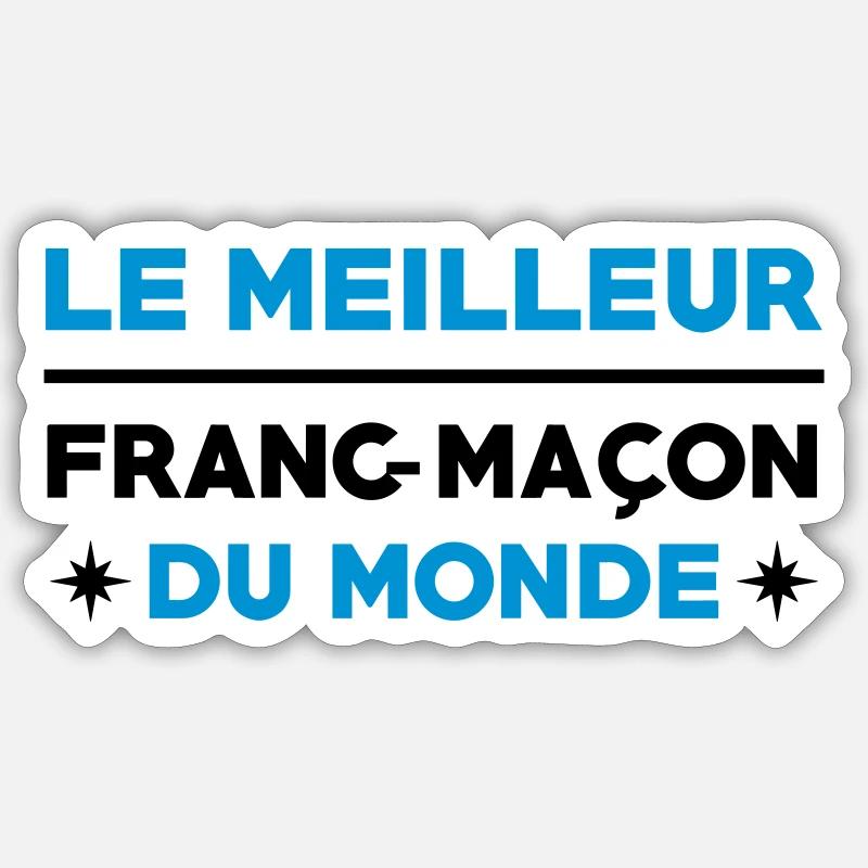 Franc-Maçonnerie / Franc Maçonnerie / Franc Maçon - Sticker taille S (10 x 10 cm) - blanc mat