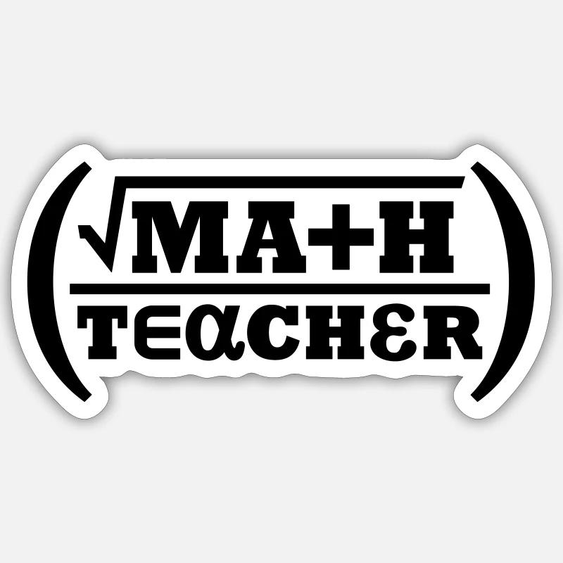Professeur de mathématiques (lettrage) - Sticker taille S (10 x 10 cm) - blanc mat