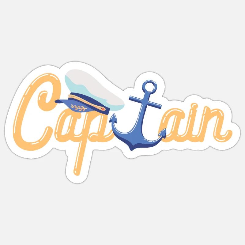 Captain - Captain Design - Sticker size S (10 x 10 cm) - white matte