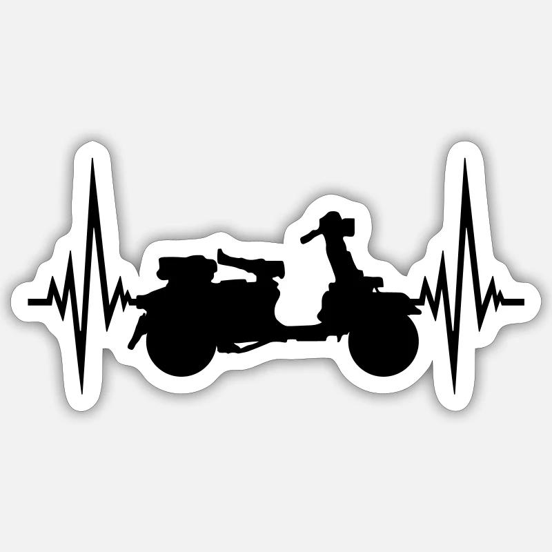 heartbeat roller pulse frequency clip art driving ele Sticker size S (10 x 10 cm)