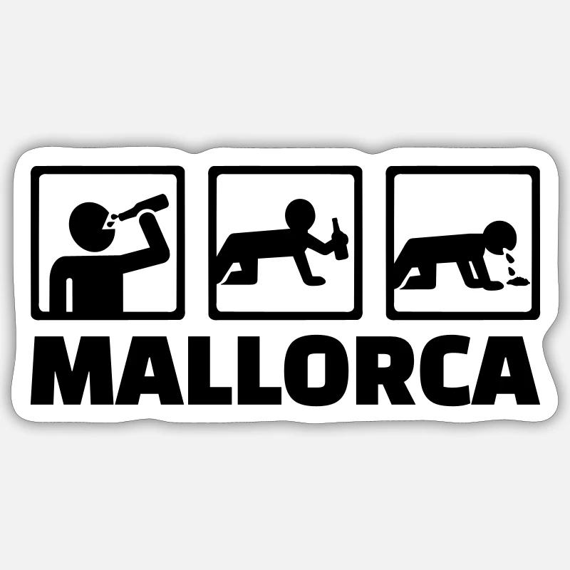 Mallorca - Sticker Größe S (10 x 10 cm) - Mattweiß