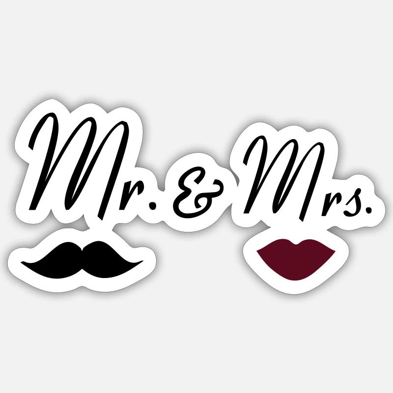 mr_mrs_2 - Sticker size S (10 x 10 cm) - white matte