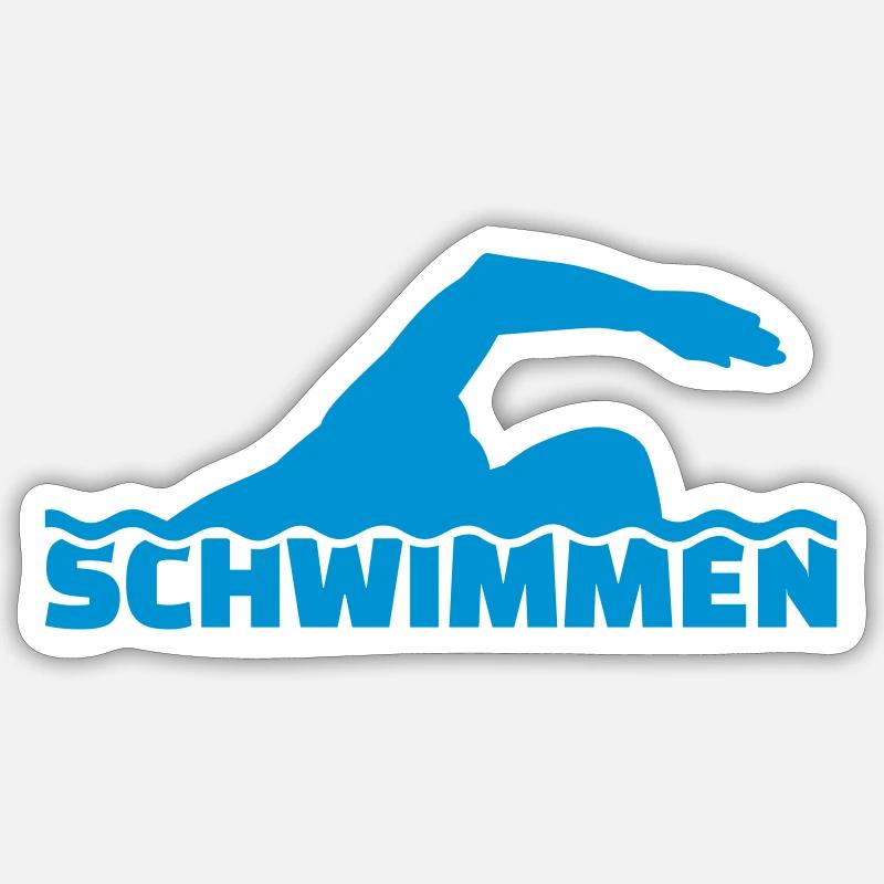Schwimmen - Sticker Größe S (10 x 10 cm) - Mattweiß
