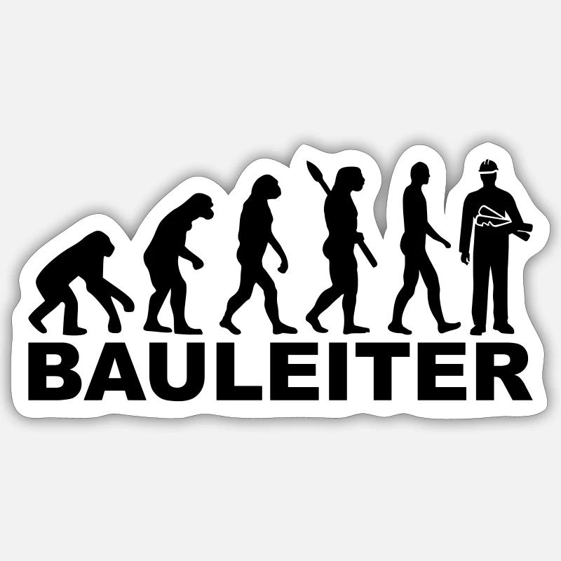 Bauleiter - Sticker Größe S (10 x 10 cm) - Mattweiß