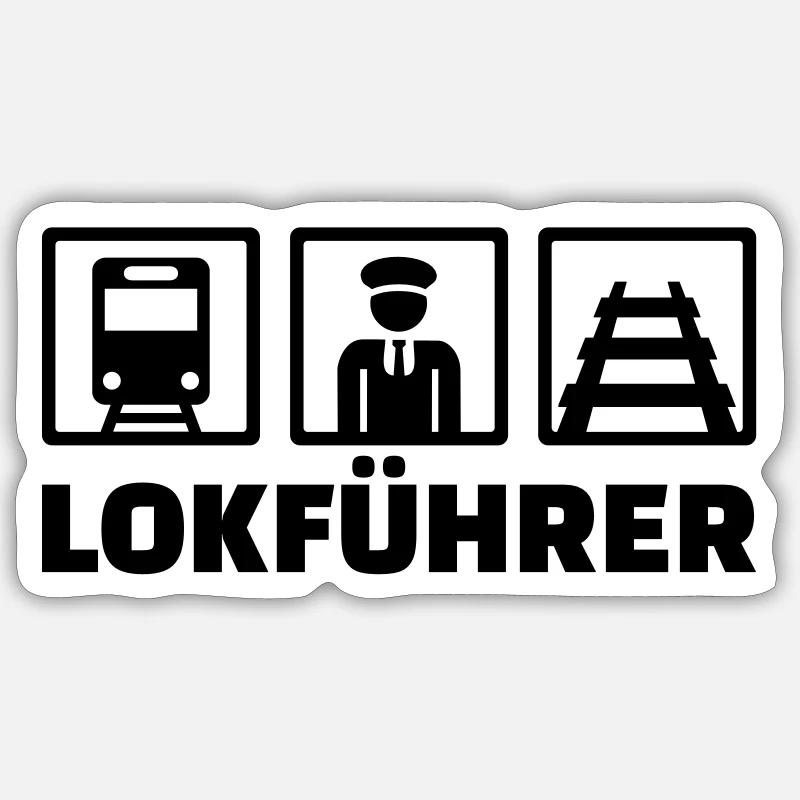 Lokführer - Sticker Größe S (10 x 10 cm) - Mattweiß