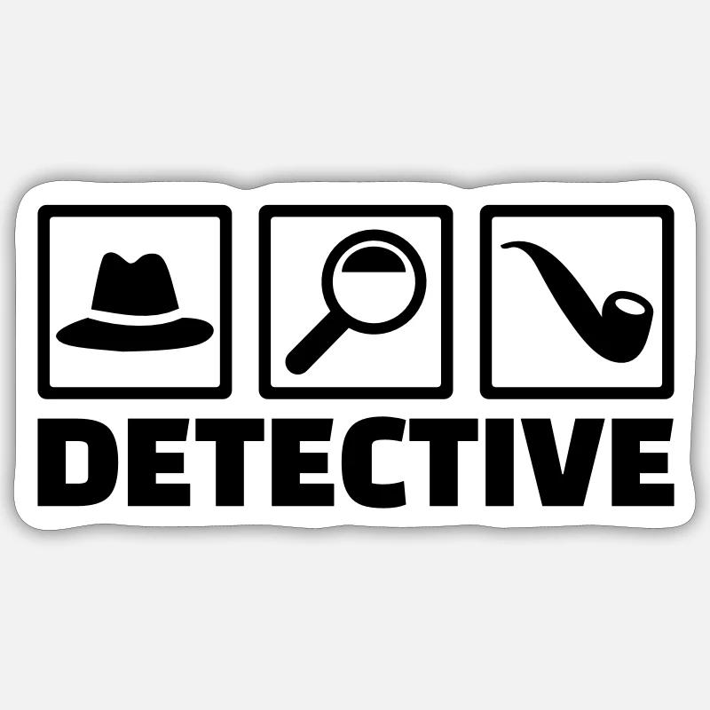 Detective - Sticker taille S (10 x 10 cm) - blanc mat