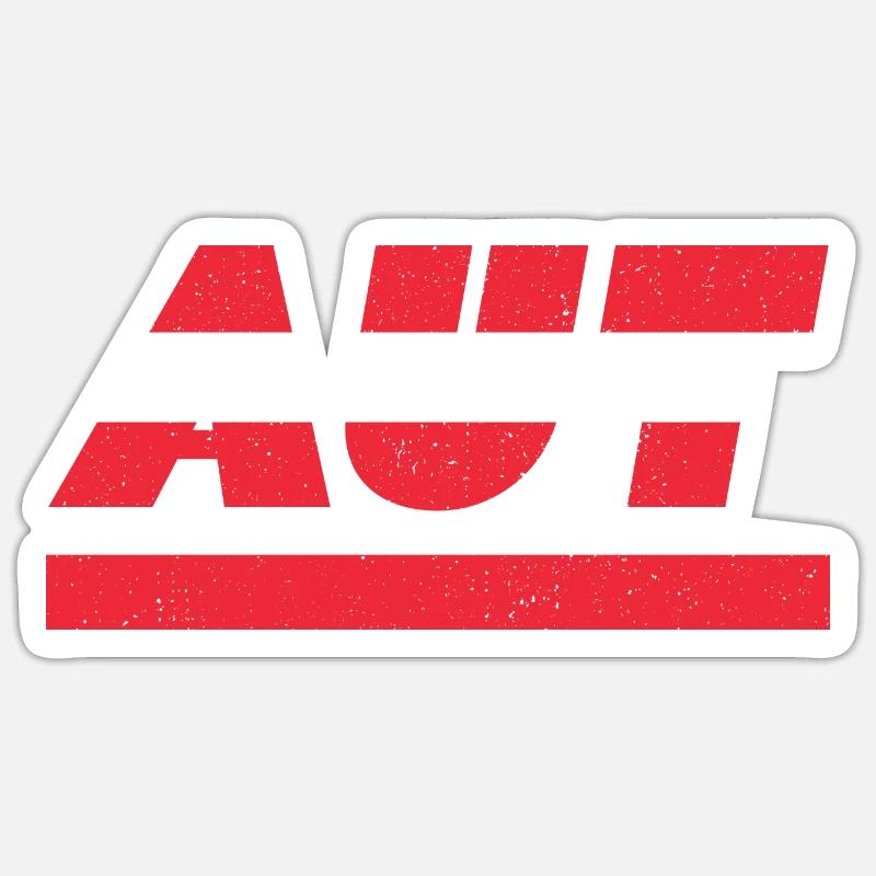 Drapeau de l’Autriche DRAPEAU AUT - Sticker taille S (10 x 10 cm) - blanc mat