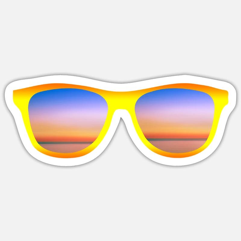 Sonnenbrille - Sticker Größe S (10 x 10 cm) - Mattweiß