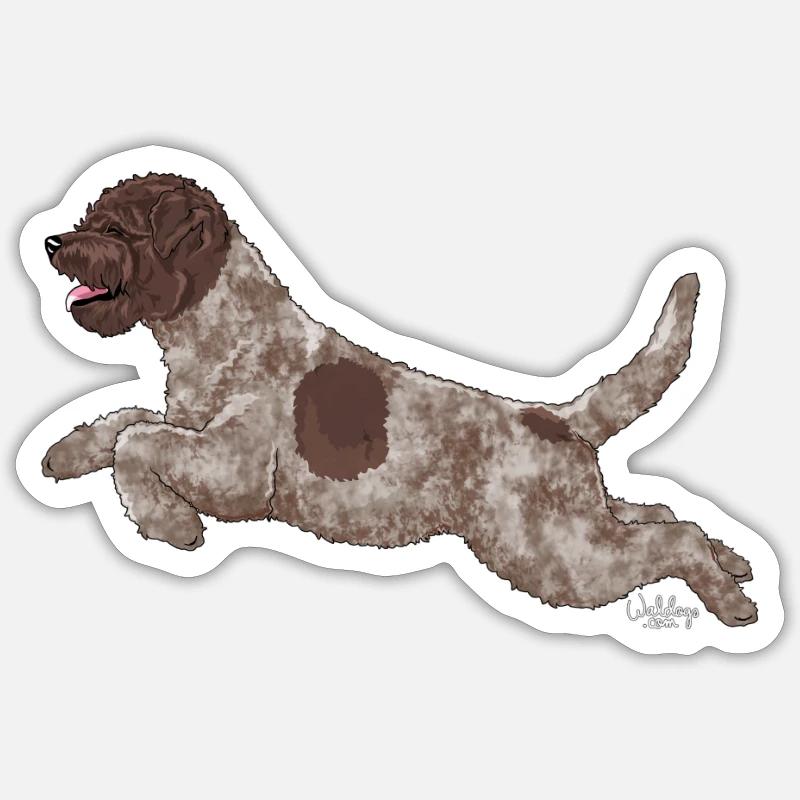 lagottovain5 - Sticker taille S (10 x 10 cm) - blanc mat