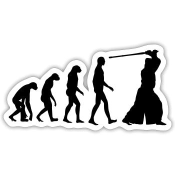 Kendo / Kendoka / Sword / Kampfkünste / Kampf - Sticker Größe S (10 x 10 cm) - Mattweiß - Vorne