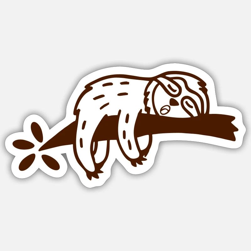 Faultier 2 - Sticker Größe S (10 x 10 cm) - Mattweiß