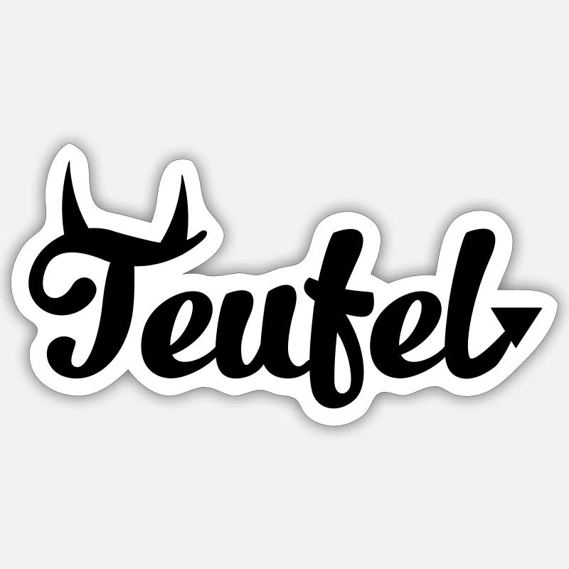 Teufel - Sticker Größe S (10 x 10 cm) - Mattweiß