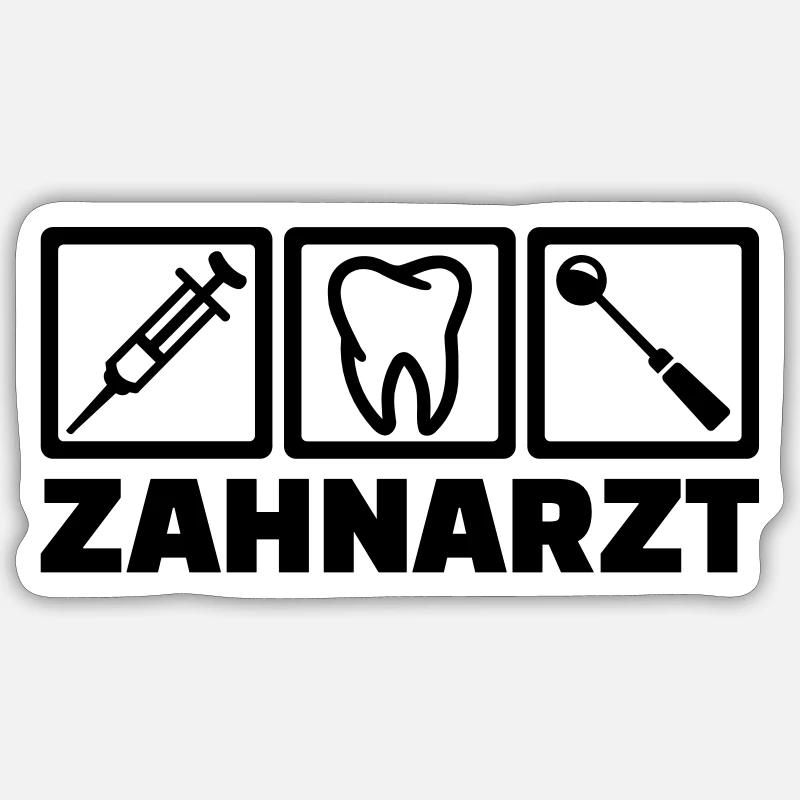 Zahnarzt - Sticker Größe S (10 x 10 cm) - Mattweiß