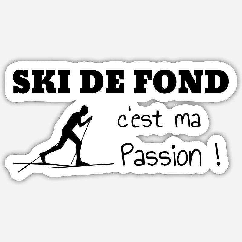 Langlaufen / Langlauf / eislaufen / Langläufer - Sticker Größe S (10 x 10 cm) - Mattweiß