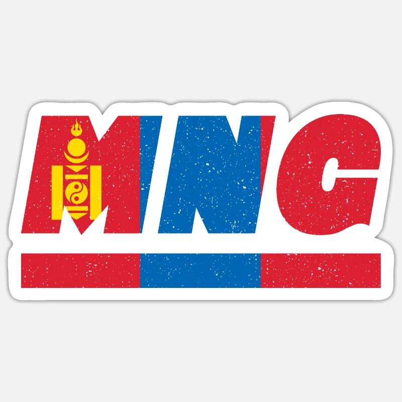 Drapeau mongol drapeau MNG Sticker taille S (10 x 10 cm)