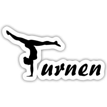 Turnen, Turnerin - Sticker Größe S (10 x 10 cm) - Mattweiß - Vorne