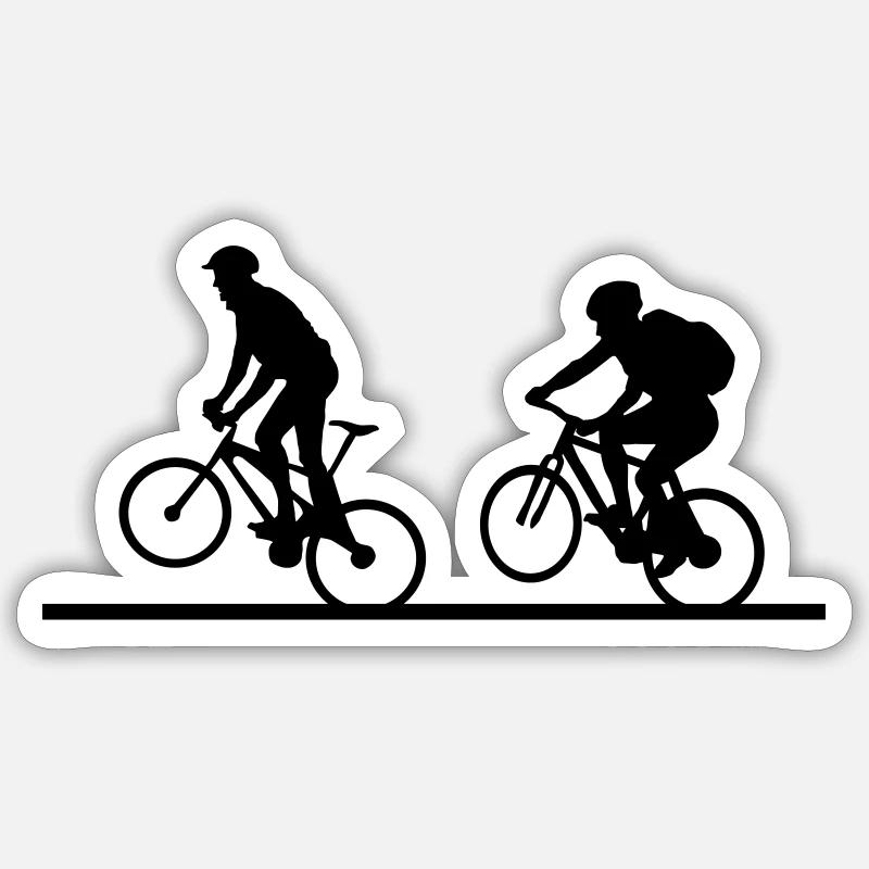 Cycling, biking (super cheap!) - Sticker size S (10 x 10 cm) - white matte