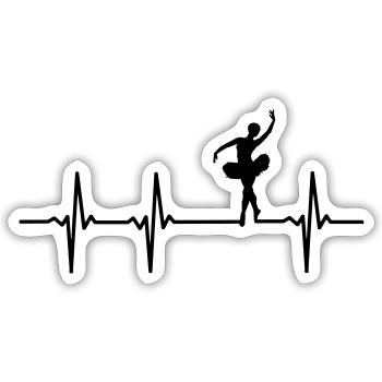 Ballerina Puls - Sticker Größe S (10 x 10 cm) - Mattweiß - Vorne