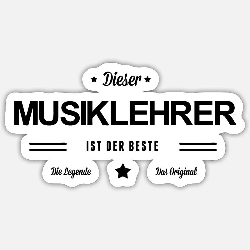 Bester Musiklehrer - Sticker Größe S (10 x 10 cm) - Mattweiß