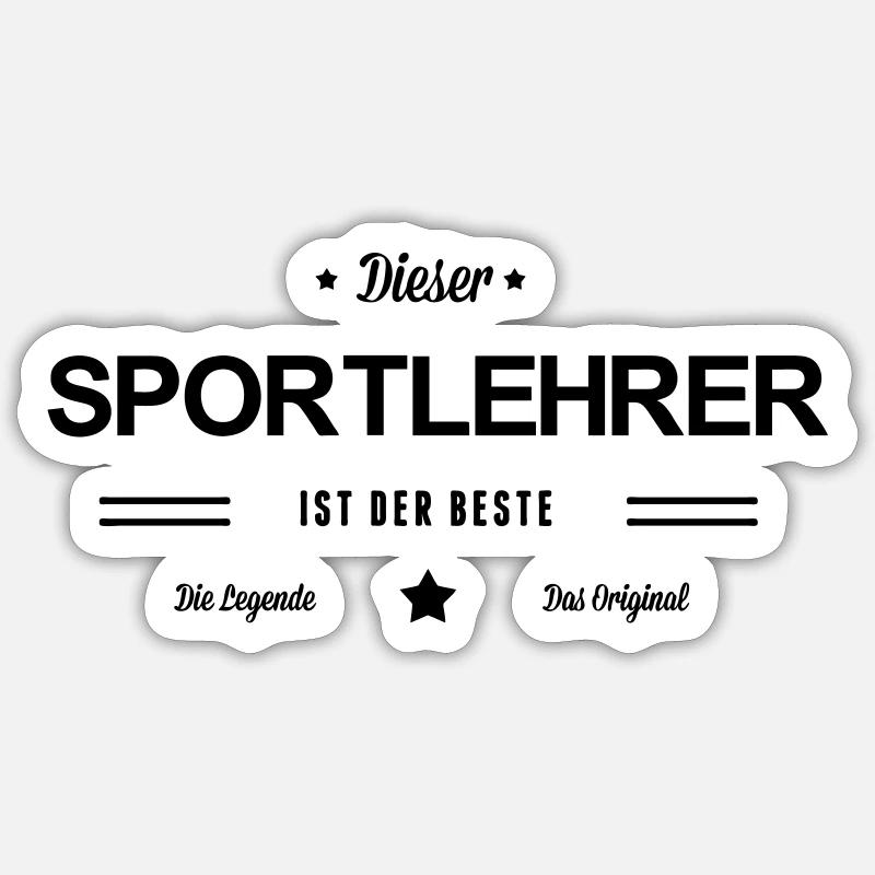 Bester Sportlehrer - Sticker Größe S (10 x 10 cm) - Mattweiß
