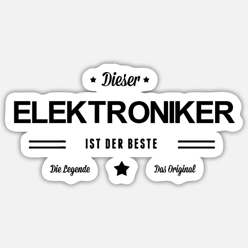 Bester Elektroniker - Sticker Größe S (10 x 10 cm) - Mattweiß