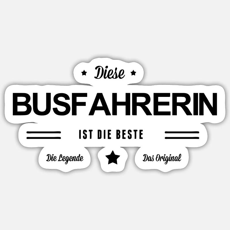 Beste Busfahrerin - Sticker Größe S (10 x 10 cm) - Mattweiß