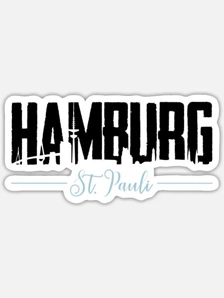 Hamburg St. Pauli, Reeperbahn, Kiez - Sticker Größe S (10 x 10 cm) - Mattweiß