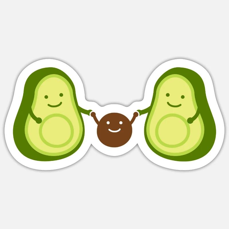 avocat - Sticker taille S (10 x 10 cm) - blanc mat