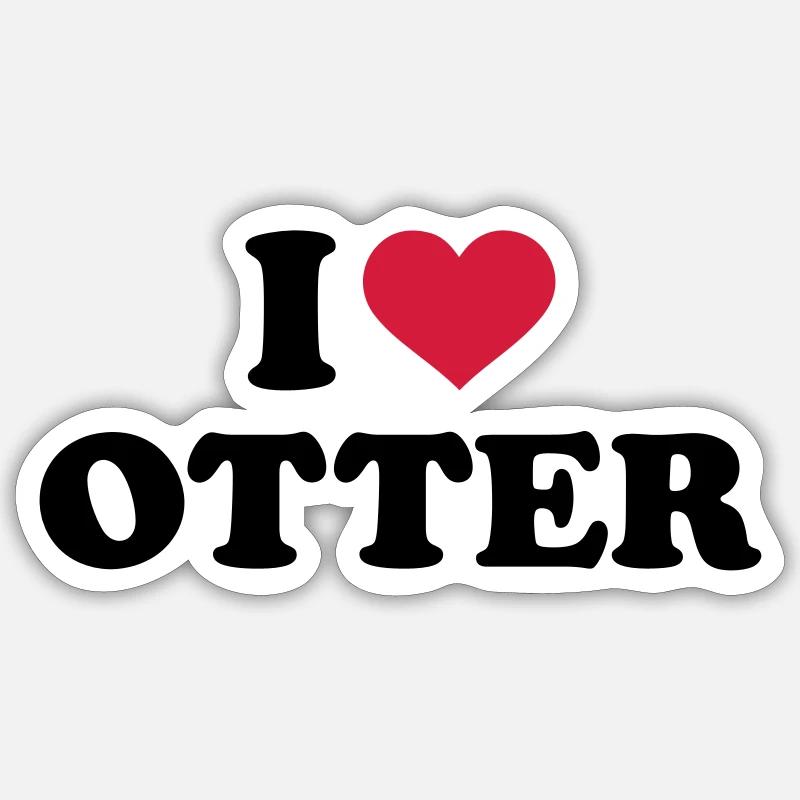 Otter - Sticker Größe S (10 x 10 cm) - Mattweiß