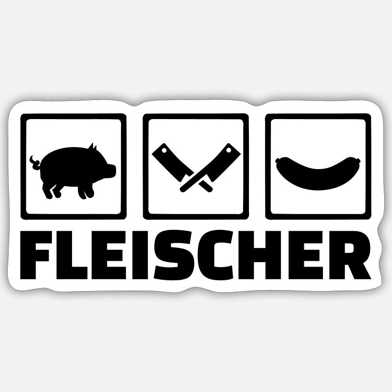 Fleischer - Sticker Größe S (10 x 10 cm) - Mattweiß