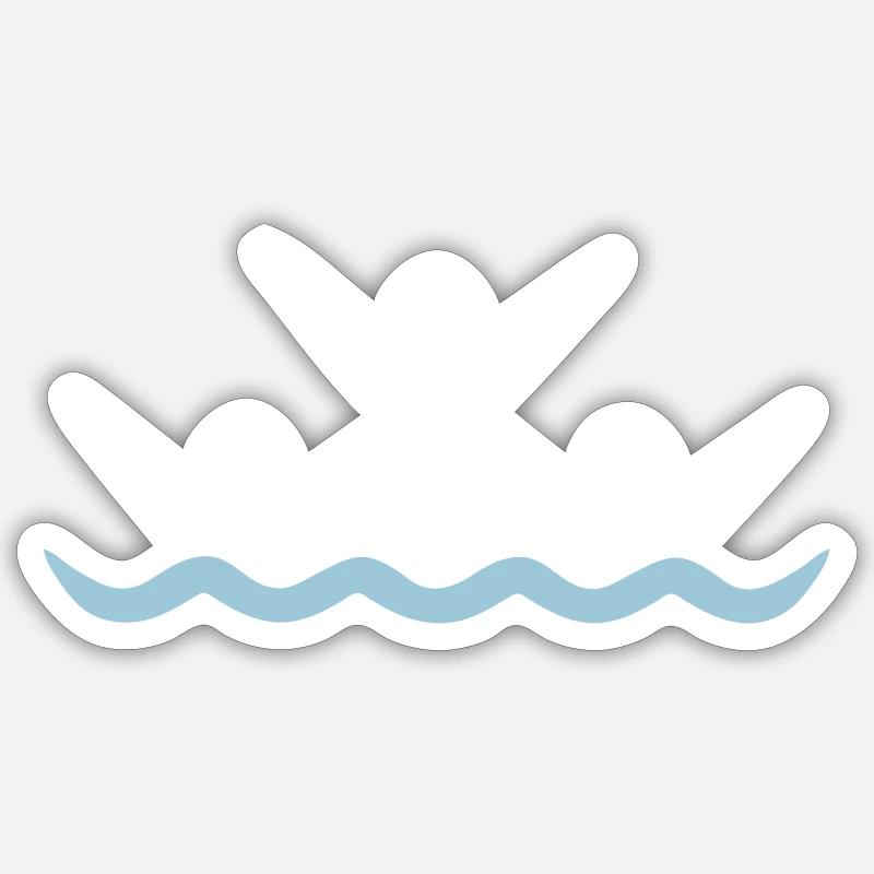 synchronized swimming - Sticker size S (10 x 10 cm) - white matte