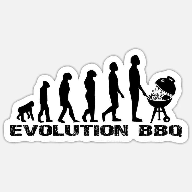 BBQ - Sticker taille S (10 x 10 cm) - blanc mat