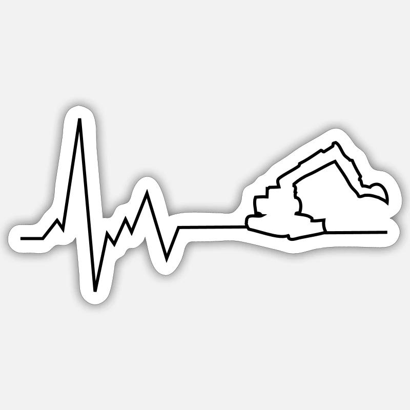 heartbeat digger Sticker size S (10 x 10 cm)