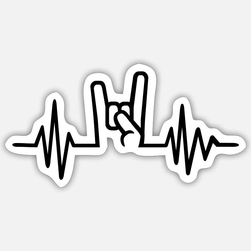 Rock - Sticker taille S (10 x 10 cm) - blanc mat