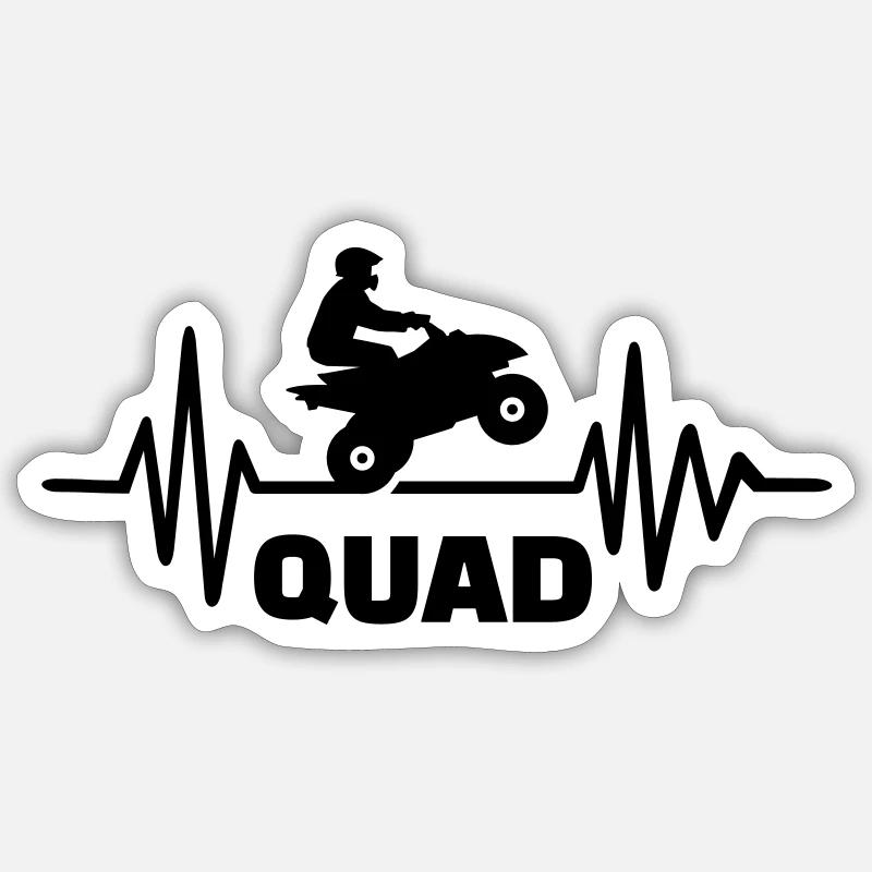 Quad - Sticker taille S (10 x 10 cm) - blanc mat