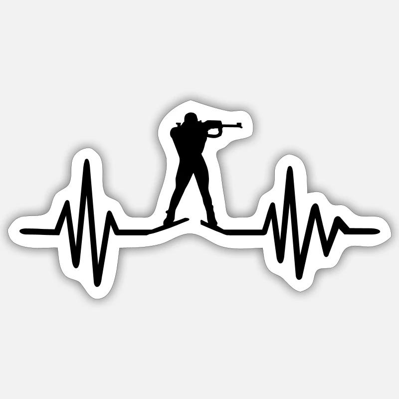 Biathlon - Sticker taille S (10 x 10 cm) - blanc mat