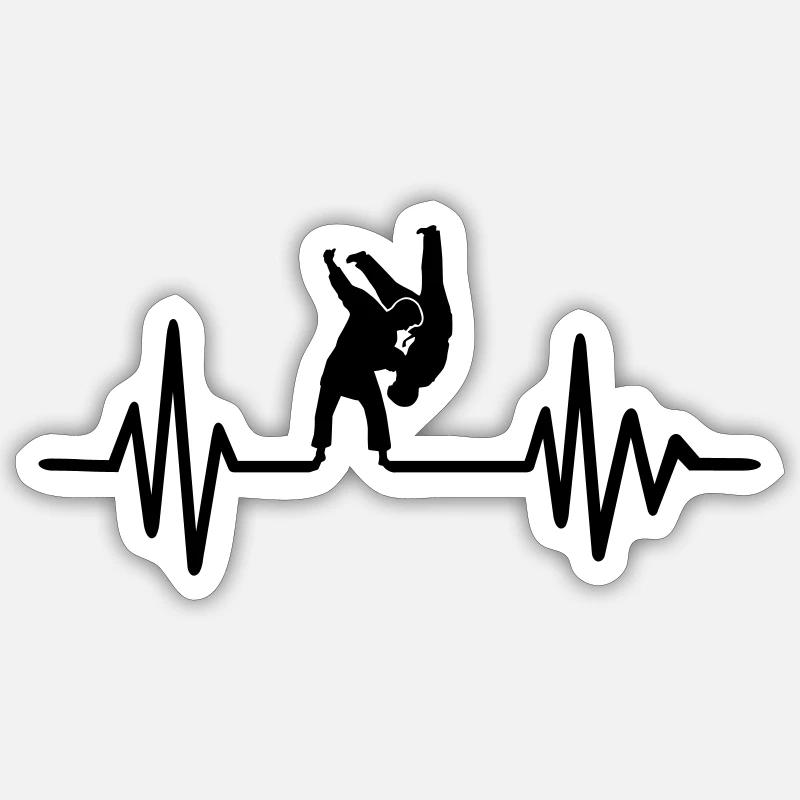 Judo - Sticker size S (10 x 10 cm) - white matte