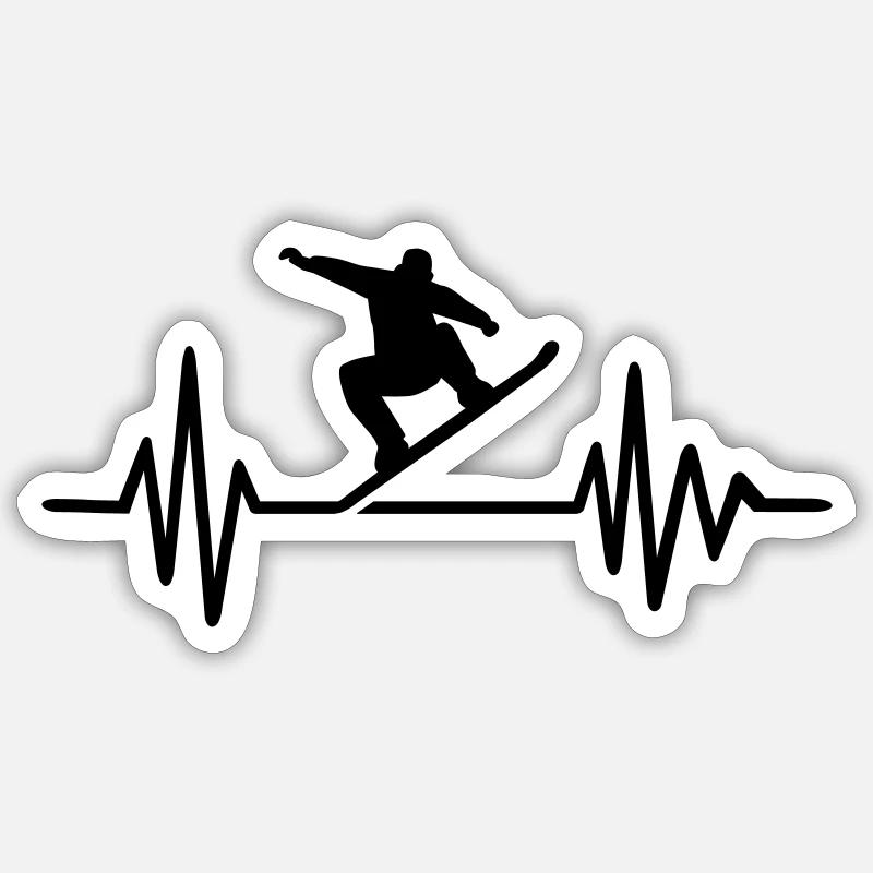 Snowboard - Sticker taille S (10 x 10 cm) - blanc mat