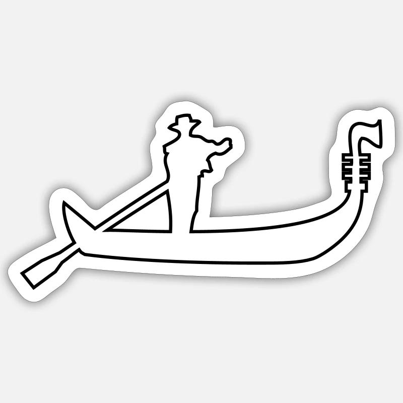 gondolier - Sticker taille S (10 x 10 cm) - blanc mat