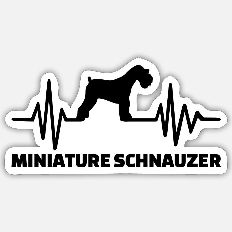 Zwergschnauzer - Sticker Größe S (10 x 10 cm) - Mattweiß