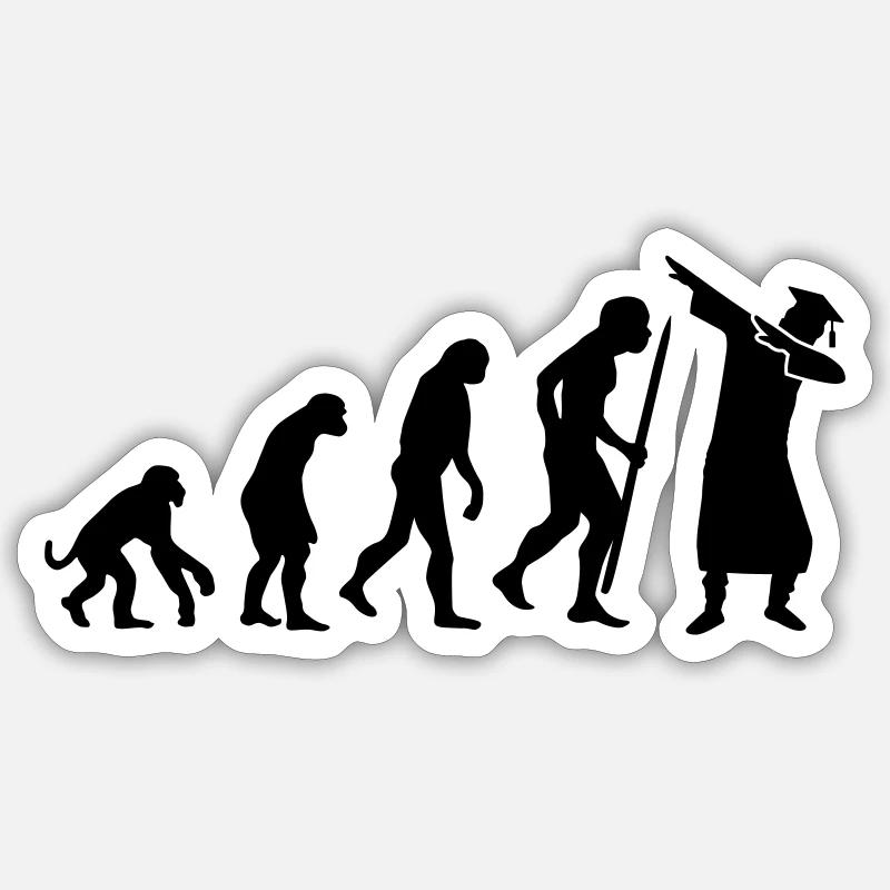 Evolution dab dabbing graduation college student Sticker Größe S (10 x 10 cm)