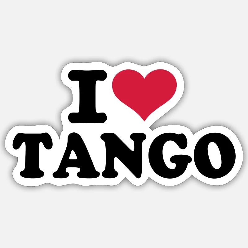 I love Tango - Sticker Größe S (10 x 10 cm) - Mattweiß