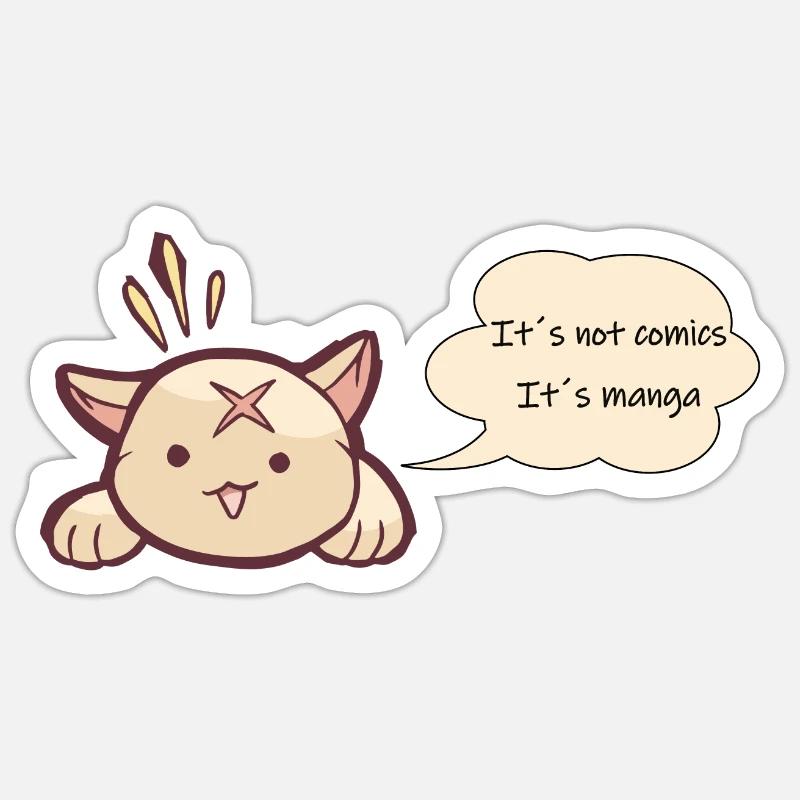 Das sind keine Comics das sind Manga - Sticker Größe S (10 x 10 cm) - Mattweiß