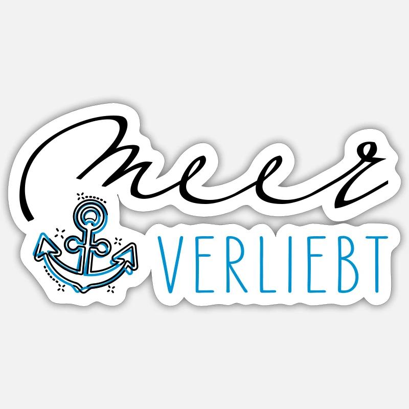 La mer amoureuse - Sticker taille S (10 x 10 cm) - blanc mat