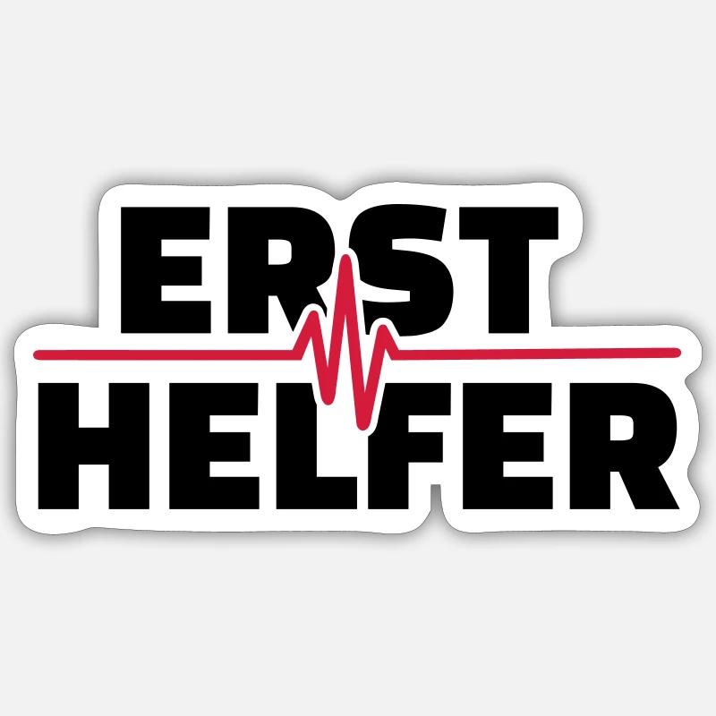 Ersthelfer - Sticker Größe S (10 x 10 cm) - Mattweiß