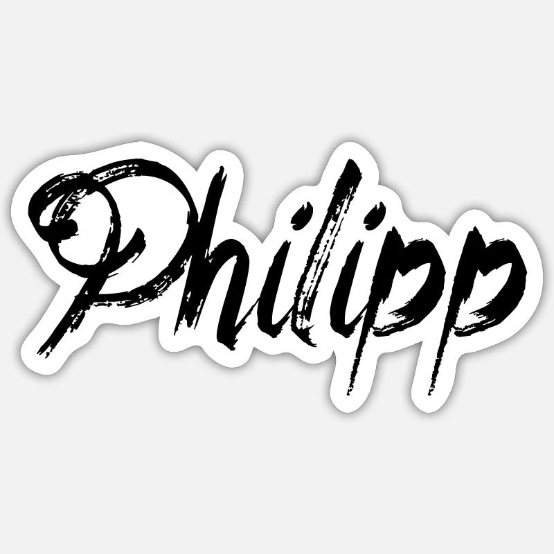 Philipp - Sticker size S (10 x 10 cm) - white matte
