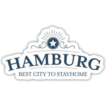 Hamburg - Sticker Größe S (10 x 10 cm) - Mattweiß - Vorne